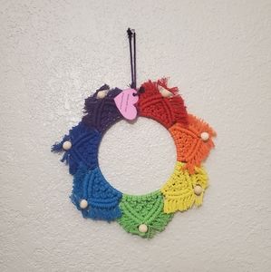 Rainbow Macramé Mandala Wall Hanging